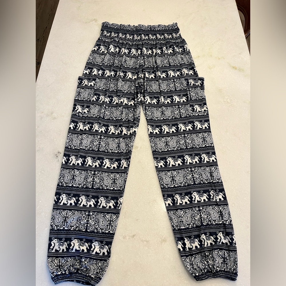 Elephant Print Harem Pants – Boho Yoga Festival Style